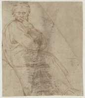 A 081
<br/>
Zittende man, de linkerhand aan de mond
<br/>
<em>Michelangelo Buonarroti (1475-1564) - kopie naar</em>